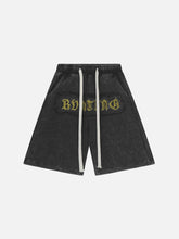 Letter Embroidery Shorts